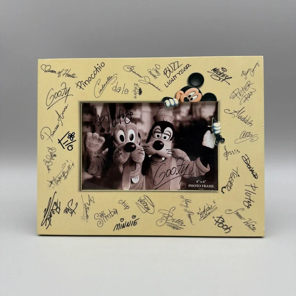 Disney Parks Character Autographs 4X6 Photo Picture Frame